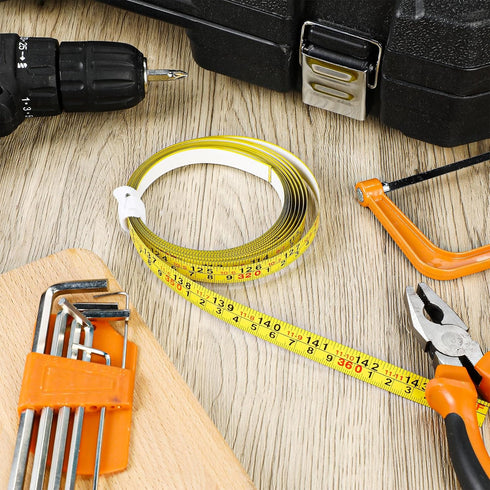6 Pieces 12' Self Adhesive Measuring Tape Adhesive Backed Double Scale Measuring Tape Ruler Self-Adhesive Stick Tape Measures for Work Woodworking...