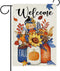 Welcome Fall Scarecrow Pumpkin Sunflower Garden Flag Double Sided, Autumn Harvest Mason Jar Decorative Yard Outdoor Home Small Decor, Maple Leaves...