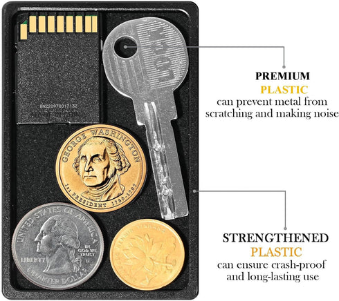 Minimalist Wallet Coin Tray for Men, Removable Coin & Key Holder for Slim Wallet, Additional Mini Accessory Tray for Metal Wallet (Plastic)...