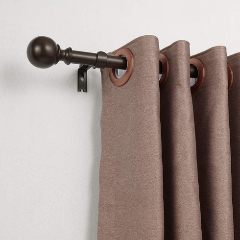 Kemmie 1" Classic Window Curtain Rod with Round Finials Simple Single Telescoping Drapery Rod, 36-72", Bronze...