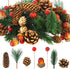 180 Pcs Christmas Pine Cones Holly Berry Craft Pine Branch Set Christmas Potpourri Bowl Filler Vase Filler Wreath Decorations Frost Berry Assorted...