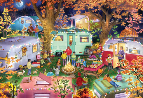 Fall Campers 100 Piece Puzzle by Vermont Christmas Company - 19" x 13" - Large Pieces Perfect for Seniors & Kids...