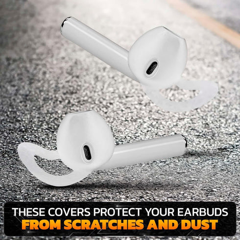 4 Pairs Silicone Ear Bud Replacement Tips - Apple Airpod Ear Hooks Earbud Tips Airpods Anti Slip Covers Earbud Replacement Tips Silicone Ear Tips ...