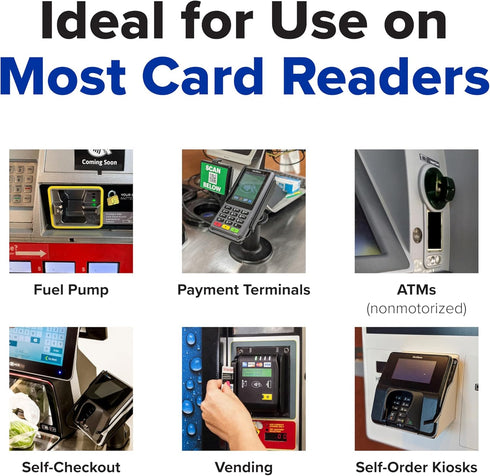 KICTeam - Waffletechnology® Cleaning Cards for Card Reader Payment Machines (40 Cards) - Presaturated with Quick Drying Solution - Made in USA...