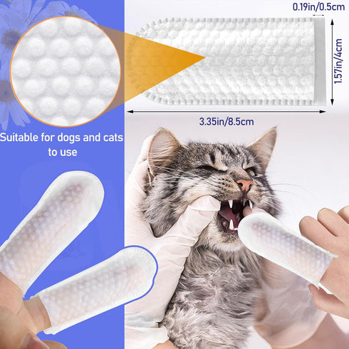 Teeth Cleaning Finger Wipes 50pcs for Dogs & Cats, Disposable, Removes Bad Breath, Gentle Cleaning, Gum Care, Promote Pet Oral Hygiene...