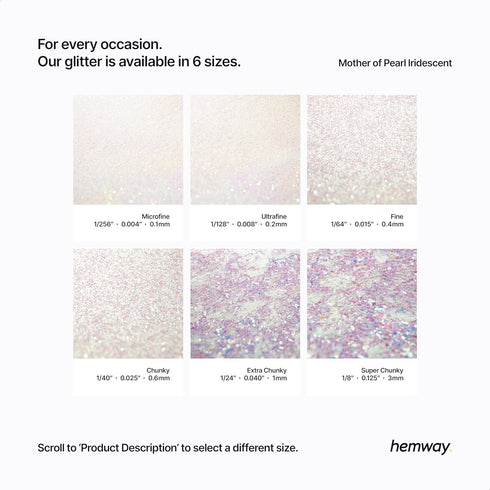 Hemway Craft Glitter Flakes for Arts and Crafts, Tumblers, Resin, Epoxy, Nail Art, Wax, Card Making and Decorations 100g / 3.5oz - Fine (1/64" 0.0...