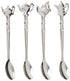 Silver 87625 Silver Plated Teapot Tea Spoon with Crystal (Pack of 4)...