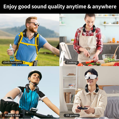 Neckband Bluetooth Speaker, Neck Speaker Bluetooth Wireless with True 3D Stero Sound, Wearable Speaker with Dynamic GRB & AUX, Portable Soundwear ...