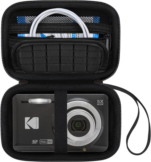 Canboc Carrying Case for KODAK PIXPRO FZ55/ FZ45/ FZ43/ FZ53 16MP Digital Camera, Video Vlogging Camera Bag, Zipper Mesh Pocket fit Cable, Black (...