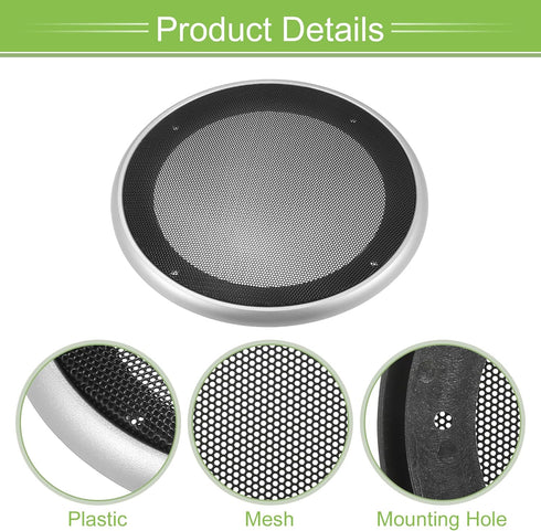 ACROPIX Universal 6.5" Car Speaker Grills Cover Mesh Round 6.5 Inch Audio Speaker Subwoofer Guard Protector Case with Mounting Screws Iron ABS Sil...
