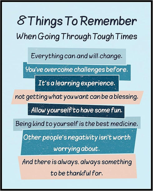 Posterizer 1 pcs-8 Things To Remember-Everything Can Change-Motivational & Inspirational Art- Gift for Men Women Entrepreneur Teens-Decor for Home...