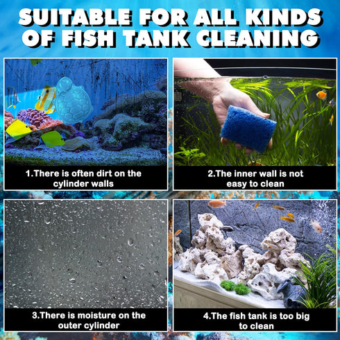 2 Pcs Algae Cleaning Scrapers Aquarium Tank Glass Brush Small Aquarium Magnet Cleaner Fish Tank Algae Cleaner Magnetic Aquarium Glass Cleaner for ...