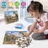 LELEMON Puzzles for Kids Ages 4-8,Tyrannosaurus 100 Piece Puzzles for Kids,Educational Kids Puzzles Ages 6-8 Jigsaw Puzzles in a Metal Box,Dinosau...