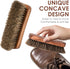 6.7" Horsehair Shoe Shine Brush - 100% Soft Genuine Horse Hair Bristles - Unique Concave Design Wood Handle - Comfortable Grip, Anti Slip - for Bo...