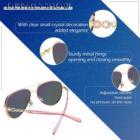 FEISEDY Retro Polarized Pilot Sunglasses for Women 70s Vintage Trendy Shades B4147...