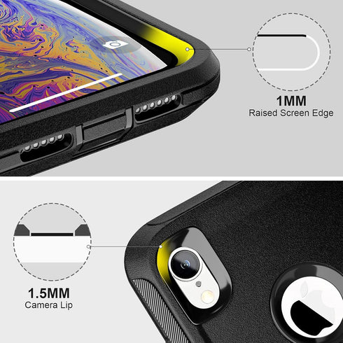 Case for iPhone Xs Max Case with 2 Screen Protector, Full Body Protection Heavy Duty Phone Case, Drop-Proof Shockproof Military Grade Cover for Ap...