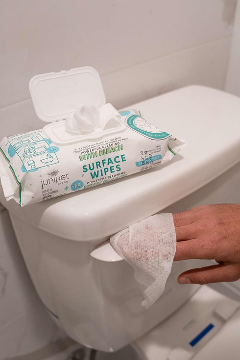 1 Pack Surface Wipes with Bleach, All-Purpose Cleaner for Bathroom, Kitchen, Office, 72 Count Soft Flow, Fresh Scent, Lint Free & Durable...