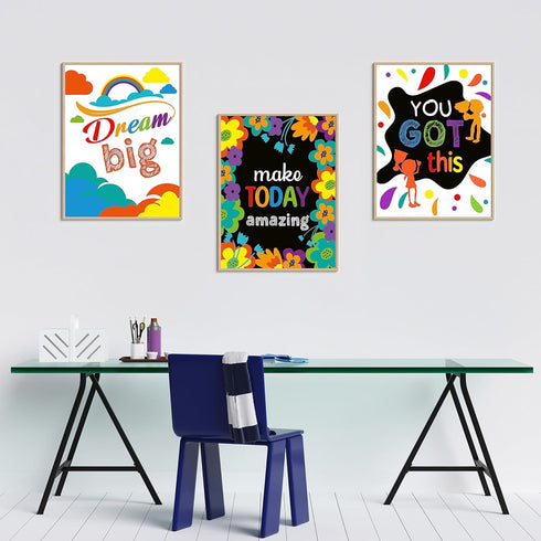 easykart labels Motivational Poster for Classroom - Set of 6 Growth Mindset Art Wall Posters, Inspirational Posters for Middle and High School Off...