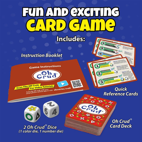 Oh Crud Card and Dice Game, Family Game for 2-6 Players, Adults, Teens, Kids, Easy-to-Learn, Strategy, Great for Friends and Families - Ghetti Gam...