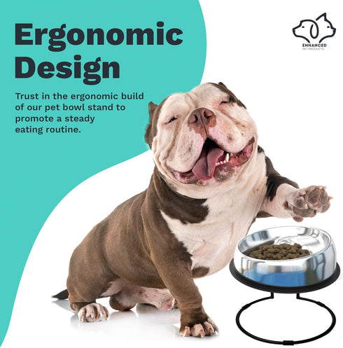 Enhanced Pet Bowl Stand - New Anti-Skid Feature - Dog and Cat Bowl Stand Exclusively for Use with The Corresponing Size Enhanced Pet Bowl (Small)...