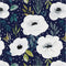 HAOKHOME 93245-3 Peel and Stick Floral Wallpaper Home Decor Removable Navy/White/Blue Vinyl Self Adhesive Mural 17.7in x 9.8ft...