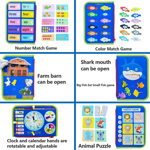 Toddler Busy Board Toys for Ages 2-4, Montessori Toys for 1 2 3 Year Old Boy and Girl, One Year Old Boy Birthday Gift, Educational Learning Busy B...