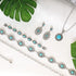 4 Pieces Bohemian Turquoise Jewelry Set Chain Waist Belt Turquoise Necklace Vintage Turquoise Dangle Earrings and Bracelet Western Jewelry for Wom...