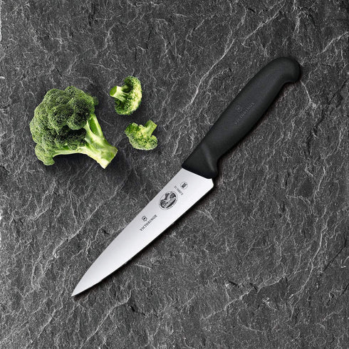 Victorinox Swiss Army 5.2003.15-X8 Fibrox Straight Chef's Knife Black 6 in...