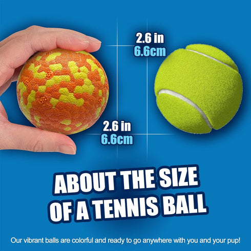 Dog Balls, Indestructible Tennis Balls for Dogs, Durable Bouncy Dog Toy Balls for Aggressive Chewers, Interactive Dog Toys for Fetch Game, Lightwe...