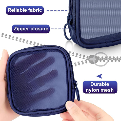 Weewooday 4 Pcs Mesh Makeup Bag Mesh Cosmetic Bag Travel Toiletry Bag Pouch with Zipper Mini Portable Makeup Cosmetic Travel Toiletry Purse Bag fo...