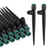 40Pcs Drip Irrigation Emitters Sprayers Fan Shape for 1/4" Tubing, Adjustable 360 Degree Water Flow Sprayers on 5.5" Arrow Stake for Garden Irriga...