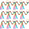 12 Pcs Rainbow Ribbon Wooden Waldorf Toys Creative Waldorf Hand Kite Set Streamers with Wood Ring Sensory Learning Educational Toy for Playroom Da...
