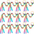 12 Pcs Rainbow Ribbon Wooden Waldorf Toys Creative Waldorf Hand Kite Set Streamers with Wood Ring Sensory Learning Educational Toy for Playroom Da...