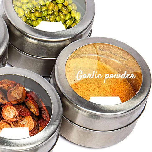 Clear Spice Jar Labels, Preprinted Waterproof Small Stickers for Organizing Kitchen and Pantry Herbs/Seasoning with White Text (Spice)...