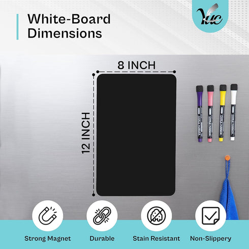 12x8 inch Small Black Board - Magnetic Blackboard - Magnetic Dry Erase Board - Fridge Blackboard - Refrigerator Blackboard - Blackboard for Fridge...