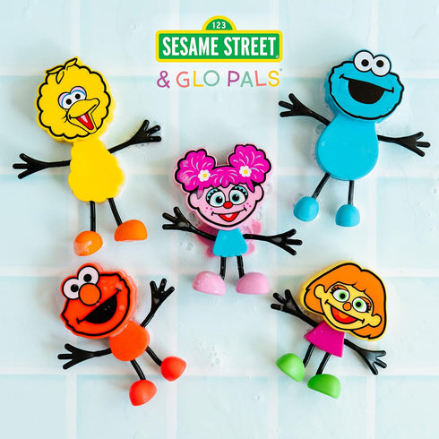 Glo Pals x Sesame Street Water-Activated Light-Up Cubes for Sensory Play (Elmo - Red)...