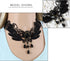 Black Elegant Fabric Handmade Lace Choker Necklaces Jewelry Set Neckband for Women, Womens Neck Chain Collar for Halloween-3Pack...