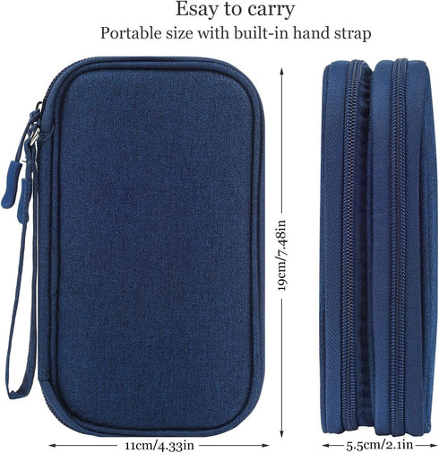 Portable, Waterproof Electronics Accessories Case and Organizer Bag for Cables, USB Drives and Chargers...