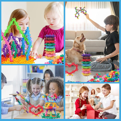 NEOACT 200PCS Building Blocks Kids Educational Building Toys Interlocking Plastic Connect Block Manipulatives for Preschool Kids Aged 3+, Creativi...