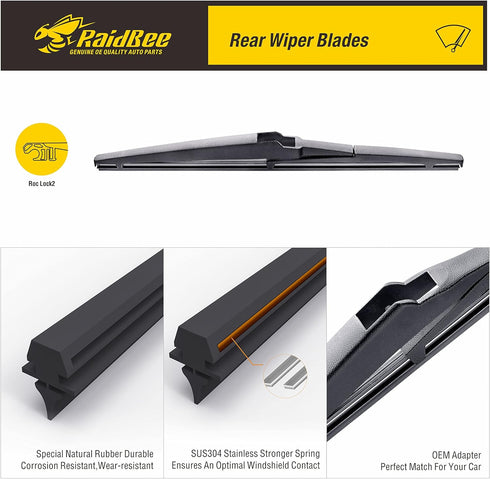 Rear Wiper Blade 12 inch, Automotive Replacement for Toyota Highlander 2001-2019 Back Windshield Wiper Blades(12-A)...