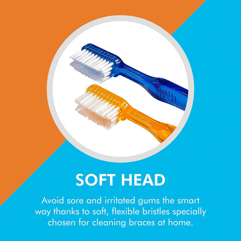 Toothbrush for Braces, Soft Head Braces Toothbrush, V Trimmed Design 2-Pack | Quick Orthodontic Cleaning | Deep Clean Braces at Home (Pack of 2)...