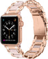 Moolia Metal Band Compatible with Apple Watch Band 38/40/41/42mm Women Rhinestones Resin Wristband Bling Diamond Bracelet for iWatch Series 10 9 8...