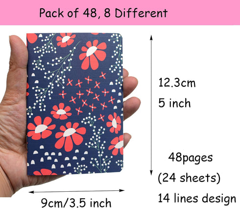YYaaloa 48pcs Mini Notepads Pocket Notebooks, Happy Journal Small Notebooks Bulk for Party Favors School Office Home Coworkers Travel Gift Present...