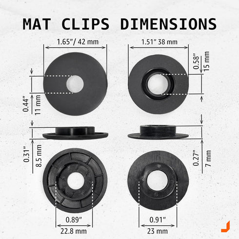 Click&Fit 5pcs Car Mat Clips, Strong fixation for Chevy Buick GM Opel Audi & many brands – Round Plastic Floor Fastener replases 13142011 13142012...