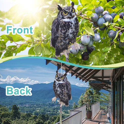 Bird Scarers for Garden, 2Pack Fake Owls to Keep Birds Away Bird Reflective Devices Double Sided Bird Reflectors to Keep Birds Away from Garden Pa...