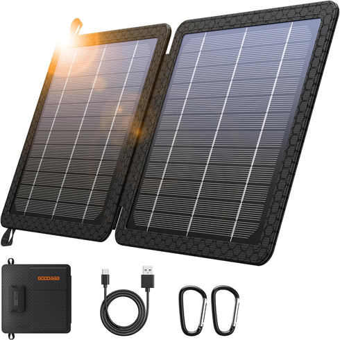 GOODaaa 10W Portable Solar Charger with Dual USB Outputs Super Handy Foldable Size 24% High Conversion Efficiency Solar Panels, Waterproof & Dustp...