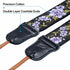 Padwa Lifestyle Purple Flower Camera Strap - 2" Double Layer Cowhide Head Camera Straps for Photographers?Adjustable Neck & Shoulder Vintage Jacqu...