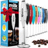 PowerLix Powerful Handheld Milk Frother With Stand Battery Operated Foam Maker Frother Wand For Coffee (A Black) (Snow White)...