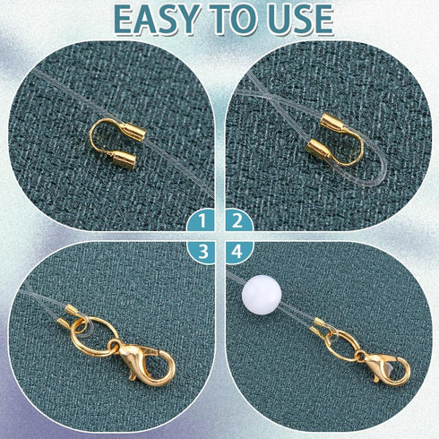1 Box 1200Pcs Wire Guardians Thread Protector Wire Guard Brass U Shape Protective Tube Silver Gold Wire Guardian Loops for Earring Bracelet Neckla...