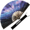 SoJourner Bags Rave Fan - Large Folding Fan - Clack Fan Hand Fan for Raves, Halloween, Burlesque, Rainbow Outfits for Women & Festival Accessories...